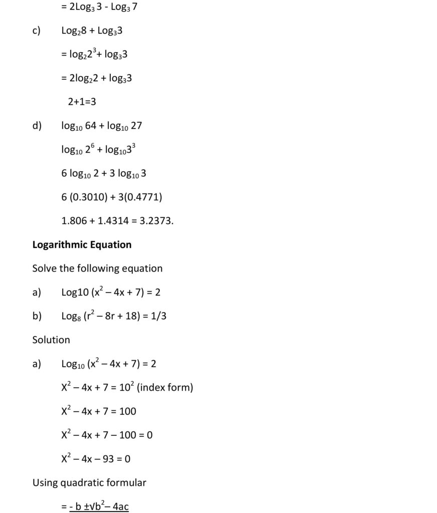 LOGARITHM SOLVING PROBLEMS BASED ON LAWS OF LOGARITHM 4