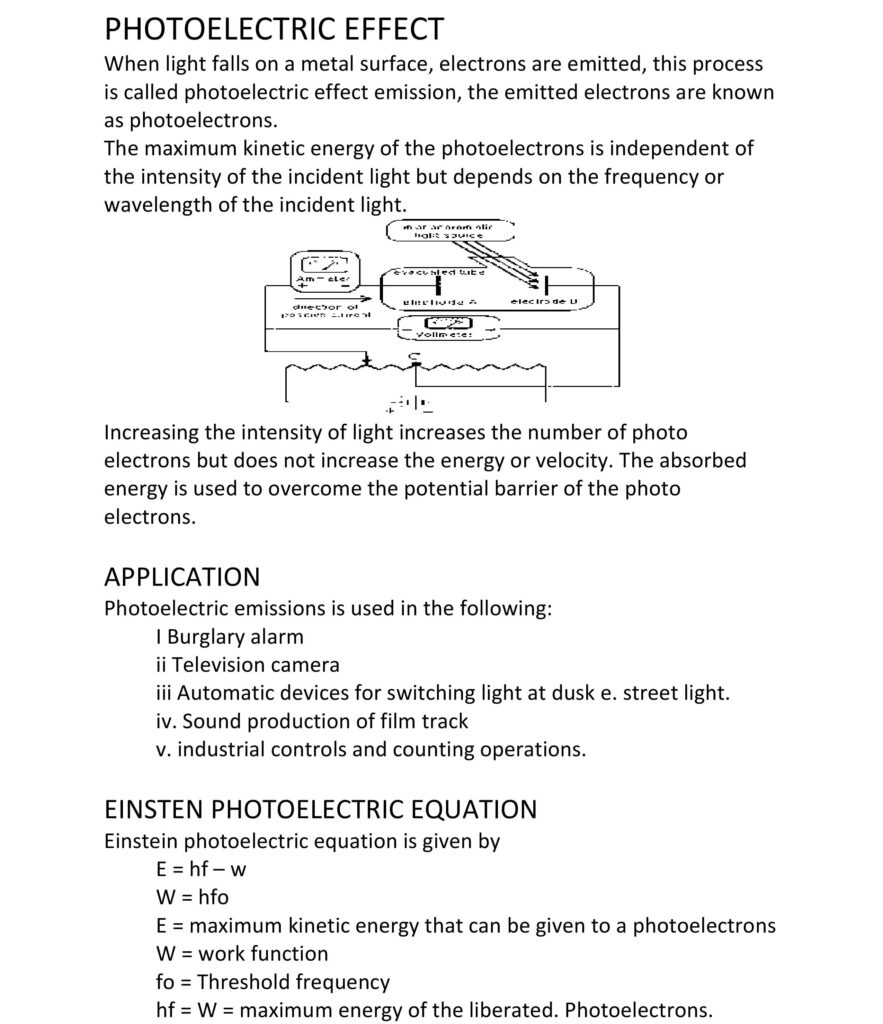 PHOTOELECTRIC EFFECT 1